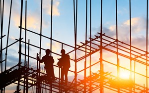 construction workers on a building site