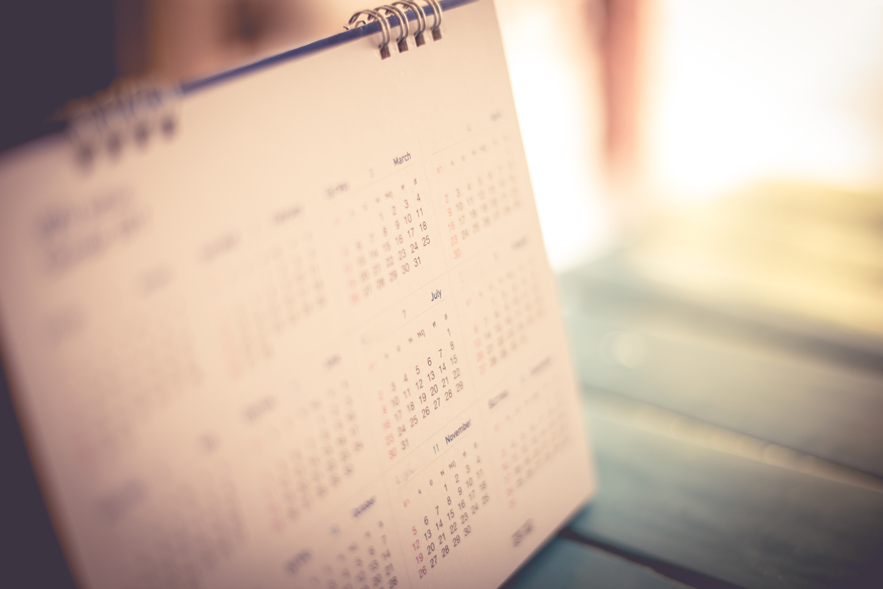 a close up of a calendar