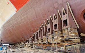 the side of a large ship