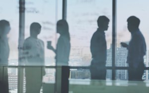 silhouettes of a meeting