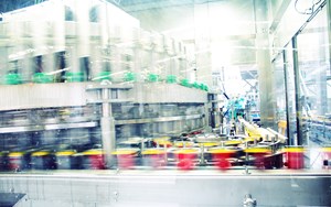 a blurred image of a factory