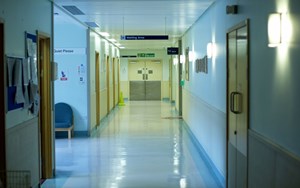 a hospital corridor